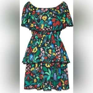 Alice + Olivia Tylie Off-the-Shoulder Floral Dress